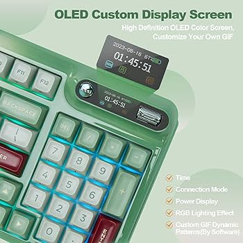 キーボードセット Amazon | KZZI Z98 ワイヤレスゲーミングキーボード OLED